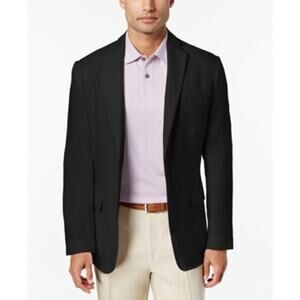 NWT Tasso Elba Men's Black 100% Linen 2-Button Suiting Blazer Coat Size XL